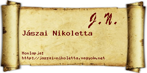 Jászai Nikoletta névjegykártya