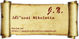 Jászai Nikoletta névjegykártya